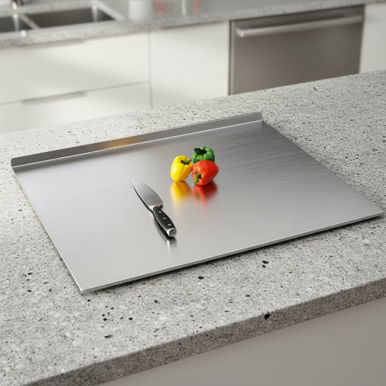 planche à découper inox à plat