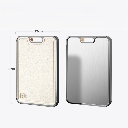 planche à découper inox double face avec paille de blé