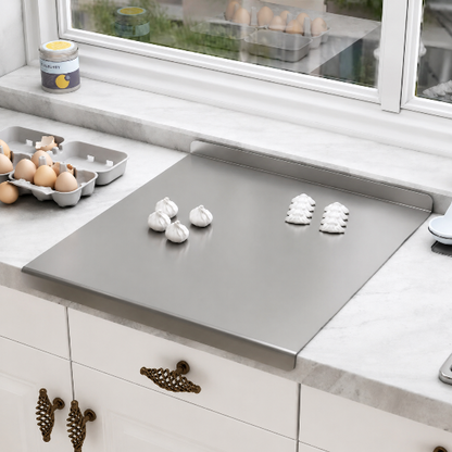 Planche à découper inox encastrable avec rebords cuisine