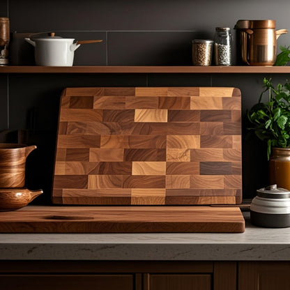planche à découper professionnelle en bois inclinée