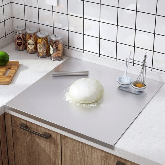 planche à découper sur plan de travail en inox 2mm