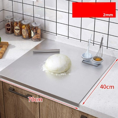 planche à découper sur plan de travail en inox 70x40x2