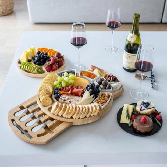 planche apéro en bois spécial 2 tiroirs