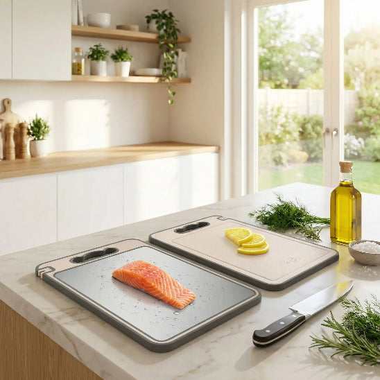 planche inox avec poisson