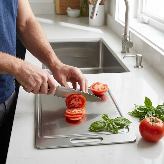 planche inox en acier inoxydable 304 dans une maison