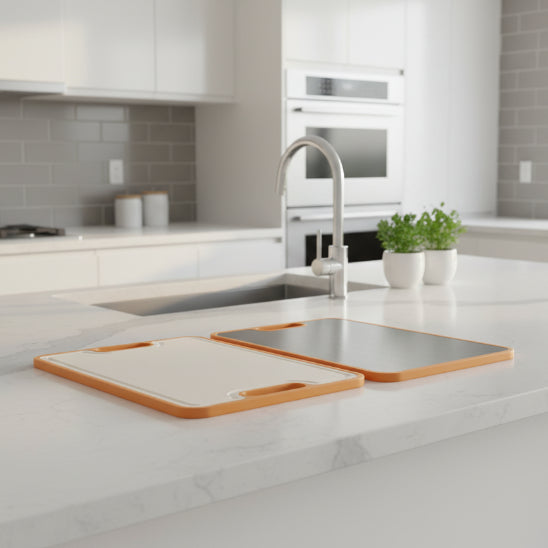 planche inox en paille de blé et inox