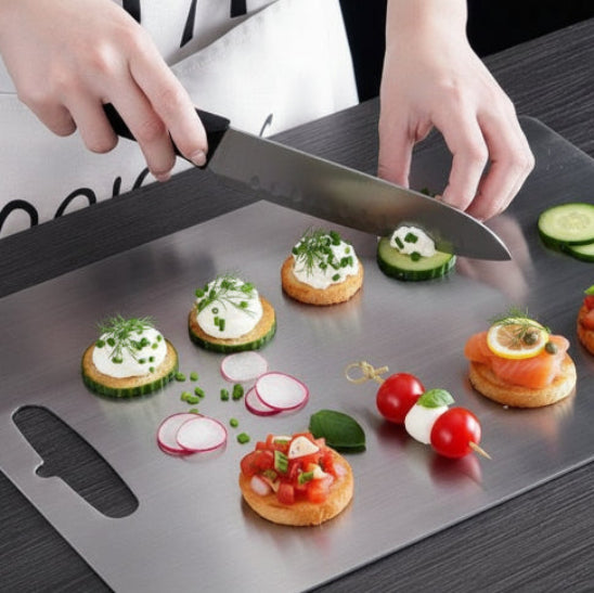 planche inox preparation amuse bouche