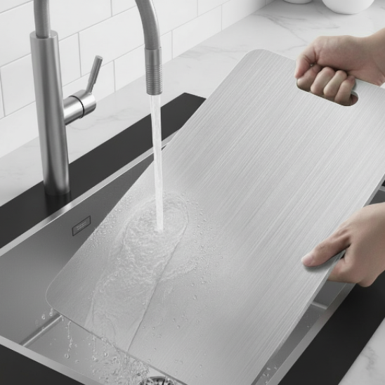 planche inox rincage robinet