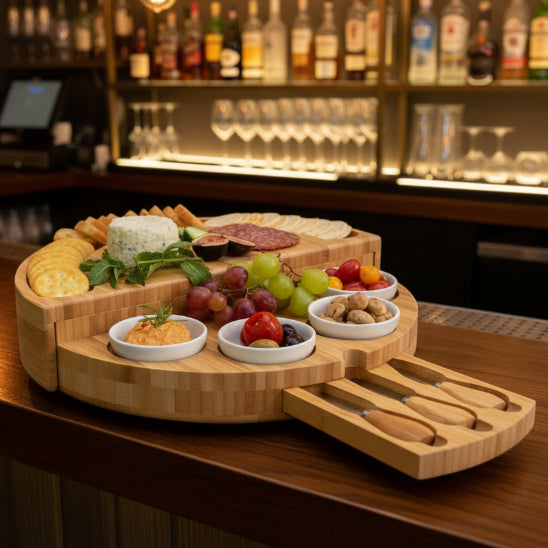 plateau charcuterie fromage avec 4 bols