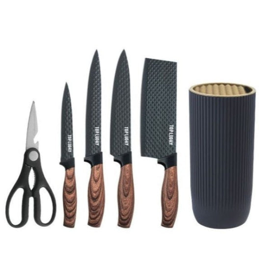 set de couteau de cuisine bois et noir