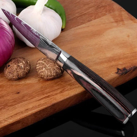set de couteaux de cuisine avec noix 