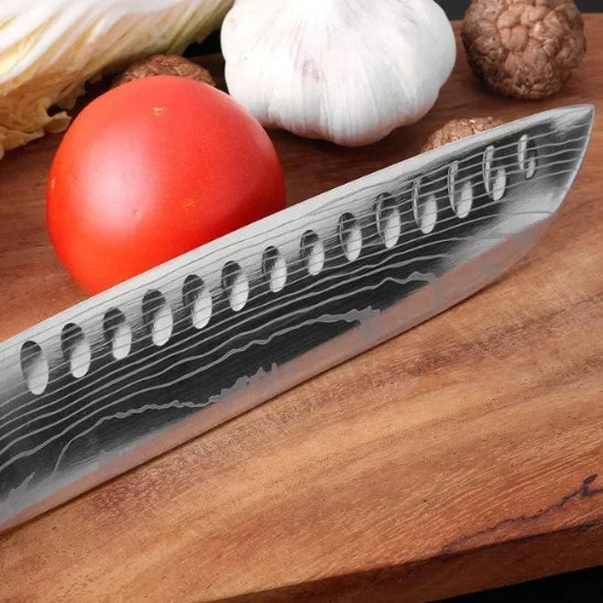 set de couteaux de cuisine santoku en damas