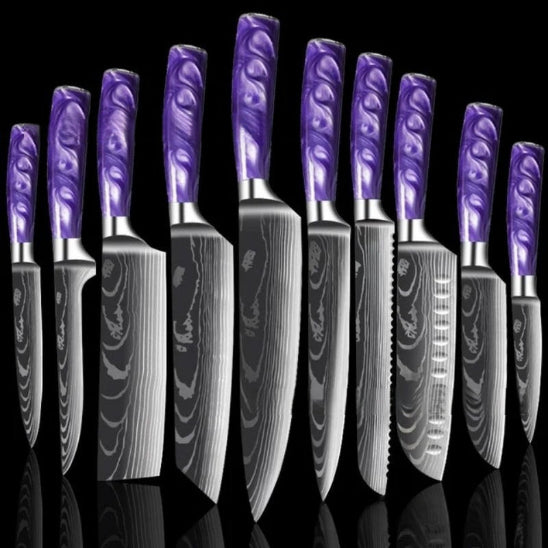 set de couteaux de cuisine violet