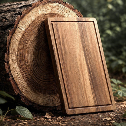 Set de planches à découper en bois naturel